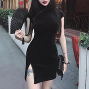 Mini Vestido Cheongsam moda chinesa