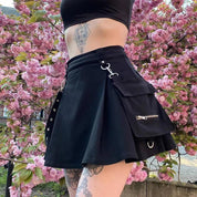 Saia Streetwear Gothic Feminina cintura alta