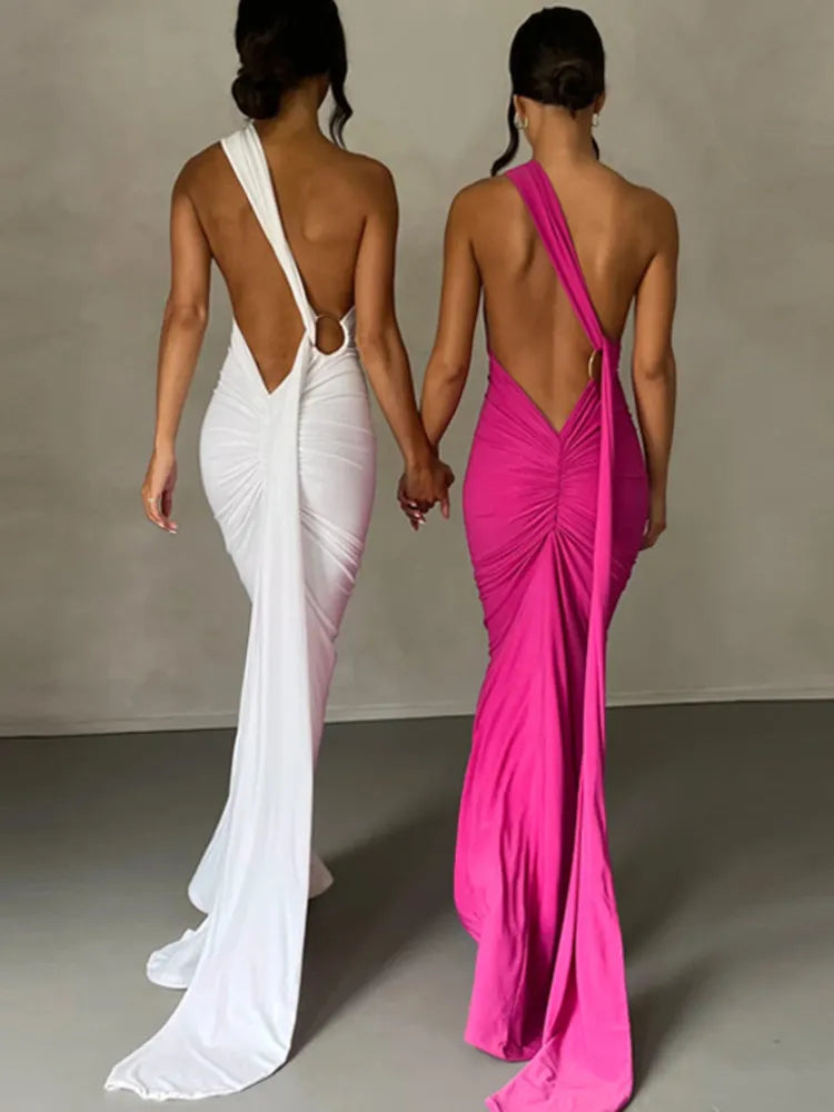 Vestido Longo Franzido branco